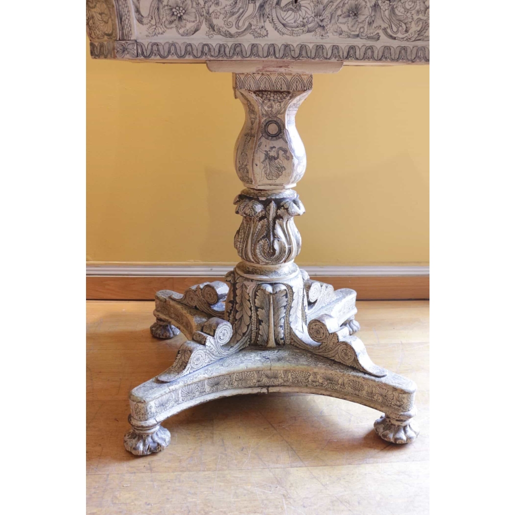 Table à jeux anglaise en bois peint de style Regency | Biron Table à jeux anglaise en bois peint de style Regency