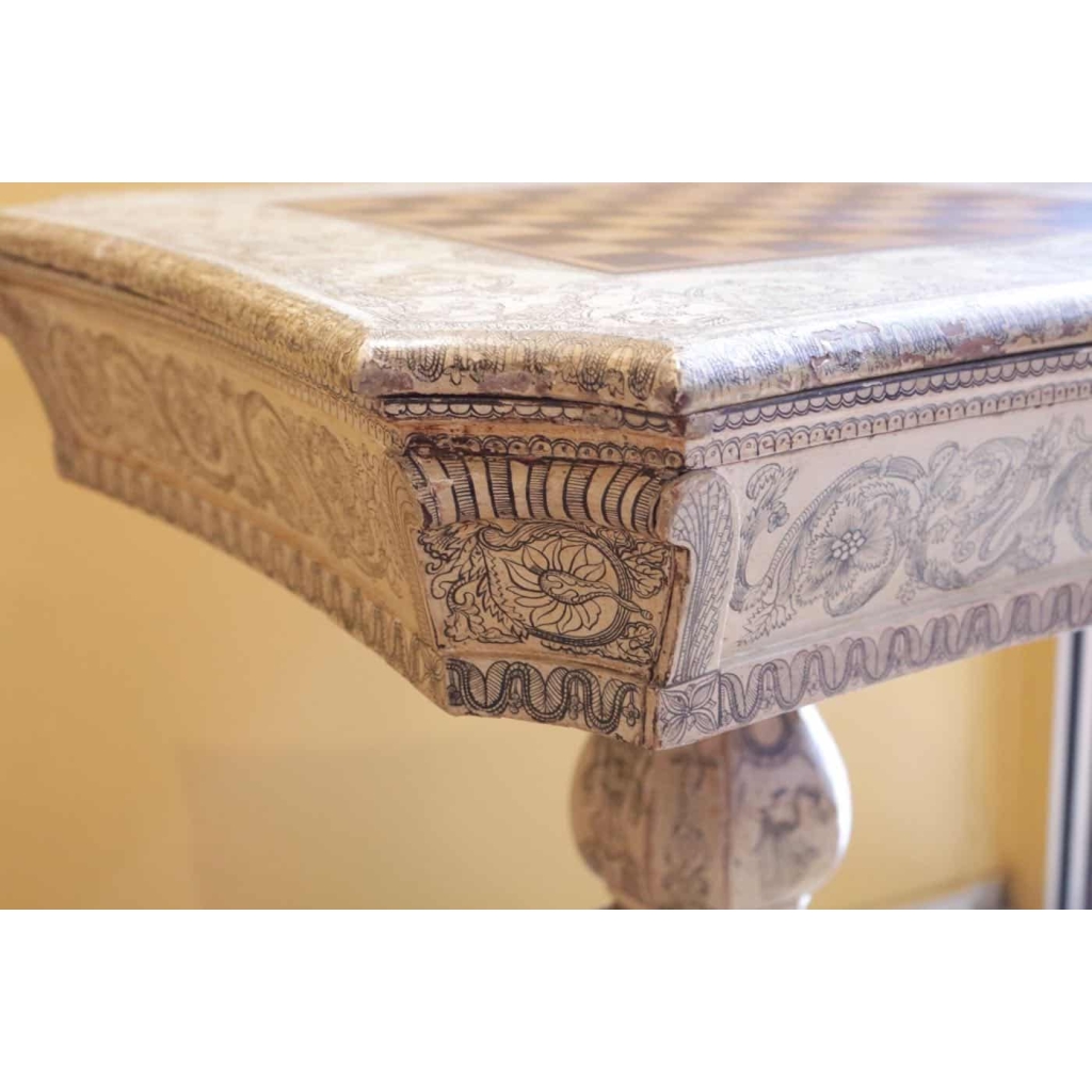 Table à jeux anglaise en bois peint de style Regency | Biron Table à jeux anglaise en bois peint de style Regency