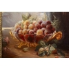 Nature morte aux fleurs et aux fruits signée Vincent.XIXème siècle.