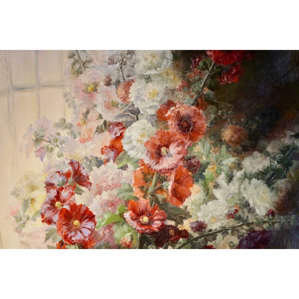 Nature morte aux fleurs et aux fruits signée Vincent.XIXème siècle.