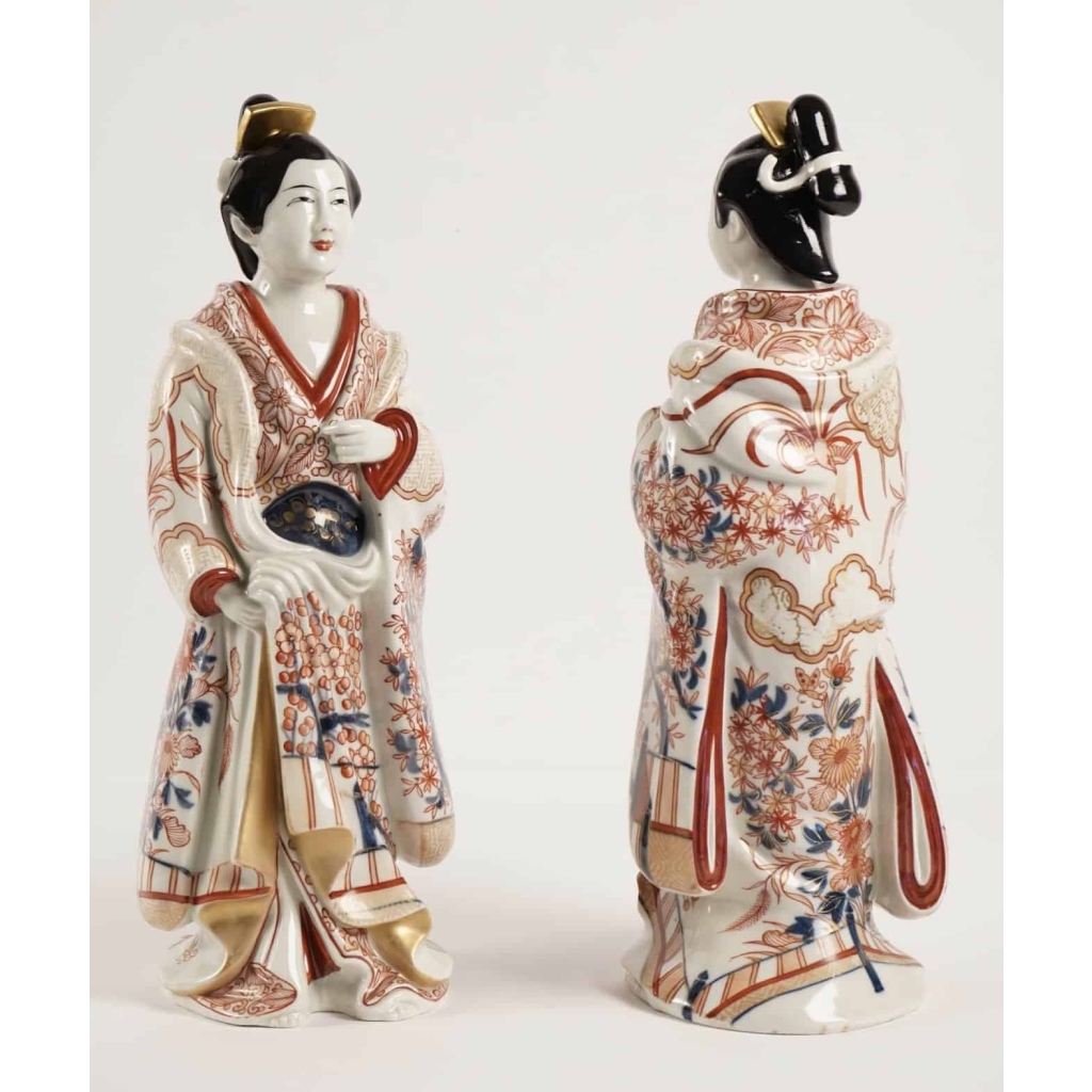 Bijin (beautés) en porcelaine et émaux imari | Biron Bijin (beautés) en porcelaine et émaux imari