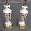 1950/60 Paire de Lampes Baccarat Overlay