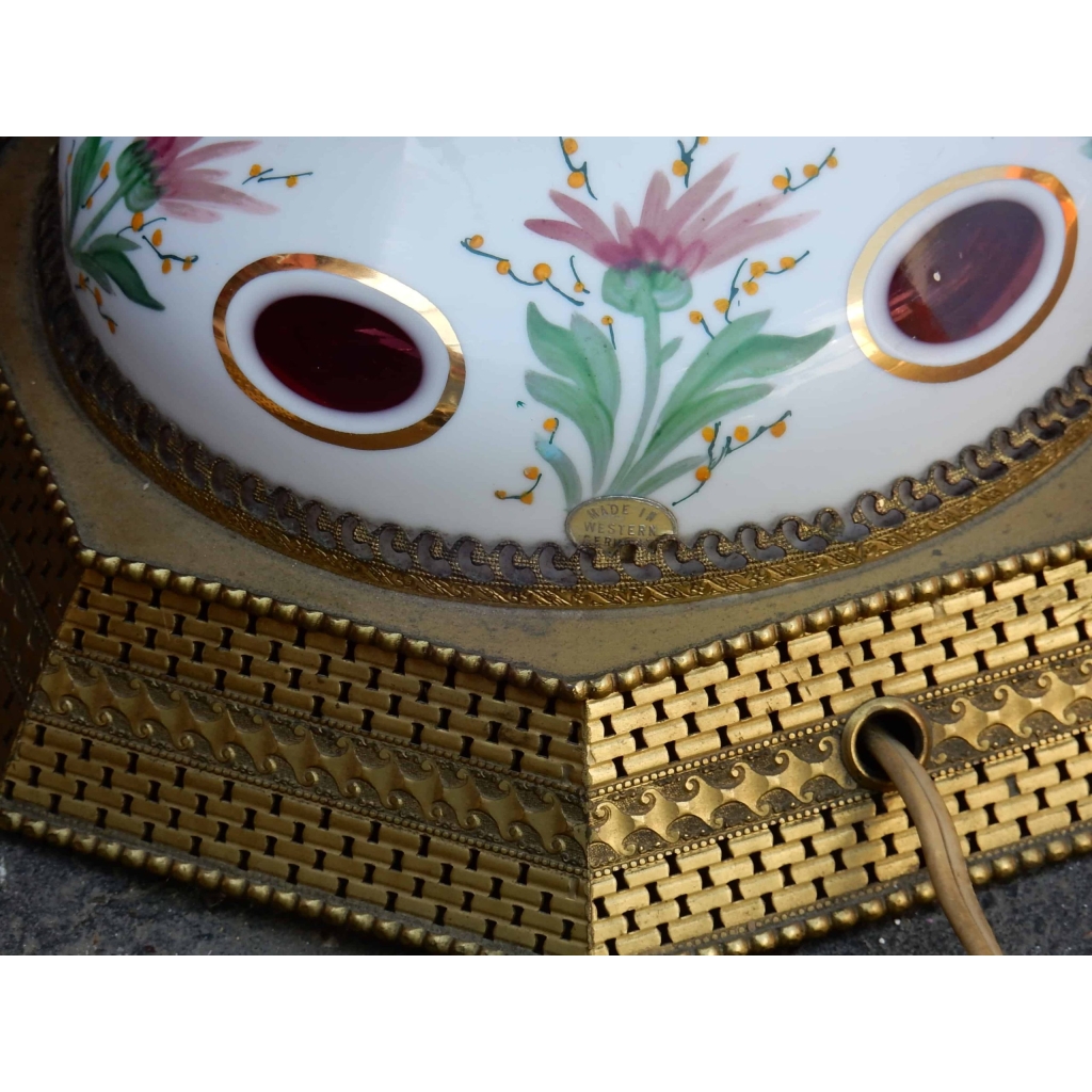 1950/60 Paire de Lampes Baccarat Overlay