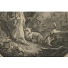 Gravure Romantique, XIXème Siècle, « LArrivée du Courrier » | Biron Gravure Romantique, XIXème Siècle, "LArrivée du Courrier"