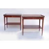 Paire de petites tables à tiroir en acajou marqueté de style Louis XVI, circa 1940