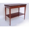 Paire de petites tables à tiroir en acajou marqueté de style Louis XVI, circa 1940