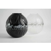 Marie Claude Lalique : Pair of Black and Frosted Glass ‘TANZANIA’ Vases | Biron Marie Claude Lalique : Pair of Black and Frosted Glass 'TANZANIA' Vases