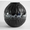 Marie Claude Lalique : Pair of Black and Frosted Glass ‘TANZANIA’ Vases | Biron Marie Claude Lalique : Pair of Black and Frosted Glass 'TANZANIA' Vases