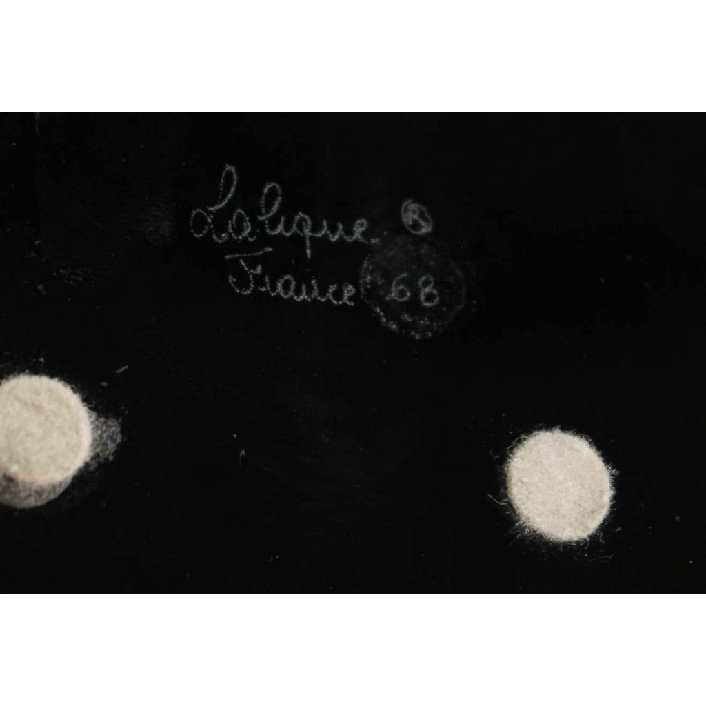Marie Claude Lalique : Pair of Black and Frosted Glass ‘TANZANIA’ Vases | Biron Marie Claude Lalique : Pair of Black and Frosted Glass 'TANZANIA' Vases