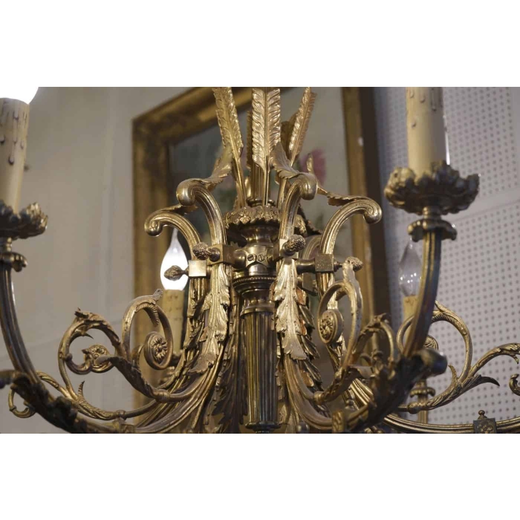 Lustre bronze doré (St Louis XVl ) | Biron Lustre bronze doré (St Louis XVl )