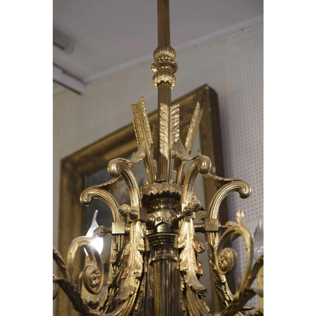 Lustre bronze doré (St Louis XVl ) | Biron Lustre bronze doré (St Louis XVl )