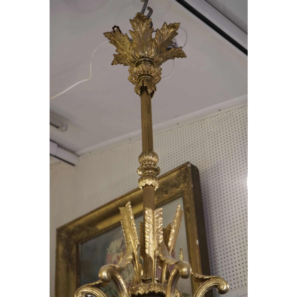 Lustre bronze doré (St Louis XVl ) | Biron Lustre bronze doré (St Louis XVl )