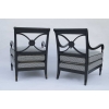Paire de fauteuils de style Empire en laque noire, Maison Jansen, années 1940