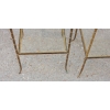 1950/70′ Paire de Bouts de Canapés Bronze Décor Bambou , Style Maison Bagués 40 X 40 cm | Biron 1950/70' Paire de Bouts de Canapés Bronze Décor Bambou , Style Maison Bagués 40 X 40 cm