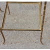 1950/70′ Paire de Bouts de Canapés Bronze Décor Bambou , Style Maison Bagués 40 X 40 cm | Biron 1950/70' Paire de Bouts de Canapés Bronze Décor Bambou , Style Maison Bagués 40 X 40 cm
