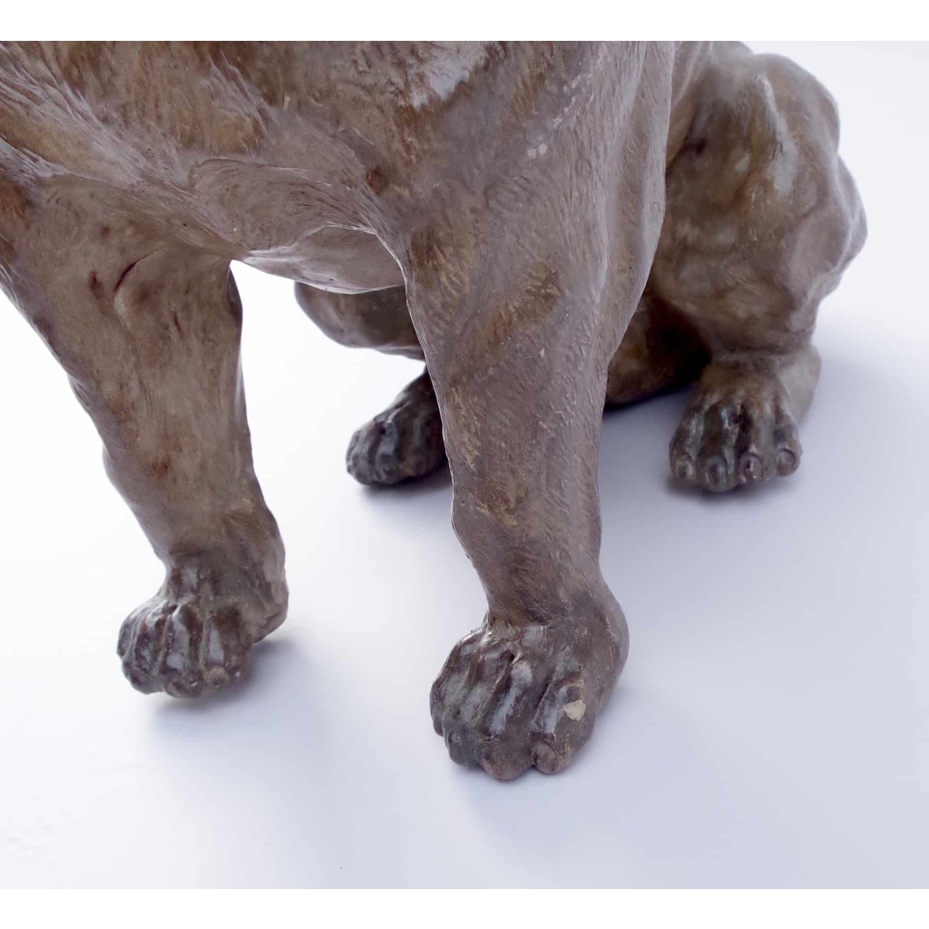Paire de chiens bouledogue en céramique polychrome, travail anglais, XIXème siècle | Biron Paire de chiens bouledogue en céramique polychrome, travail anglais, XIXème siècle
