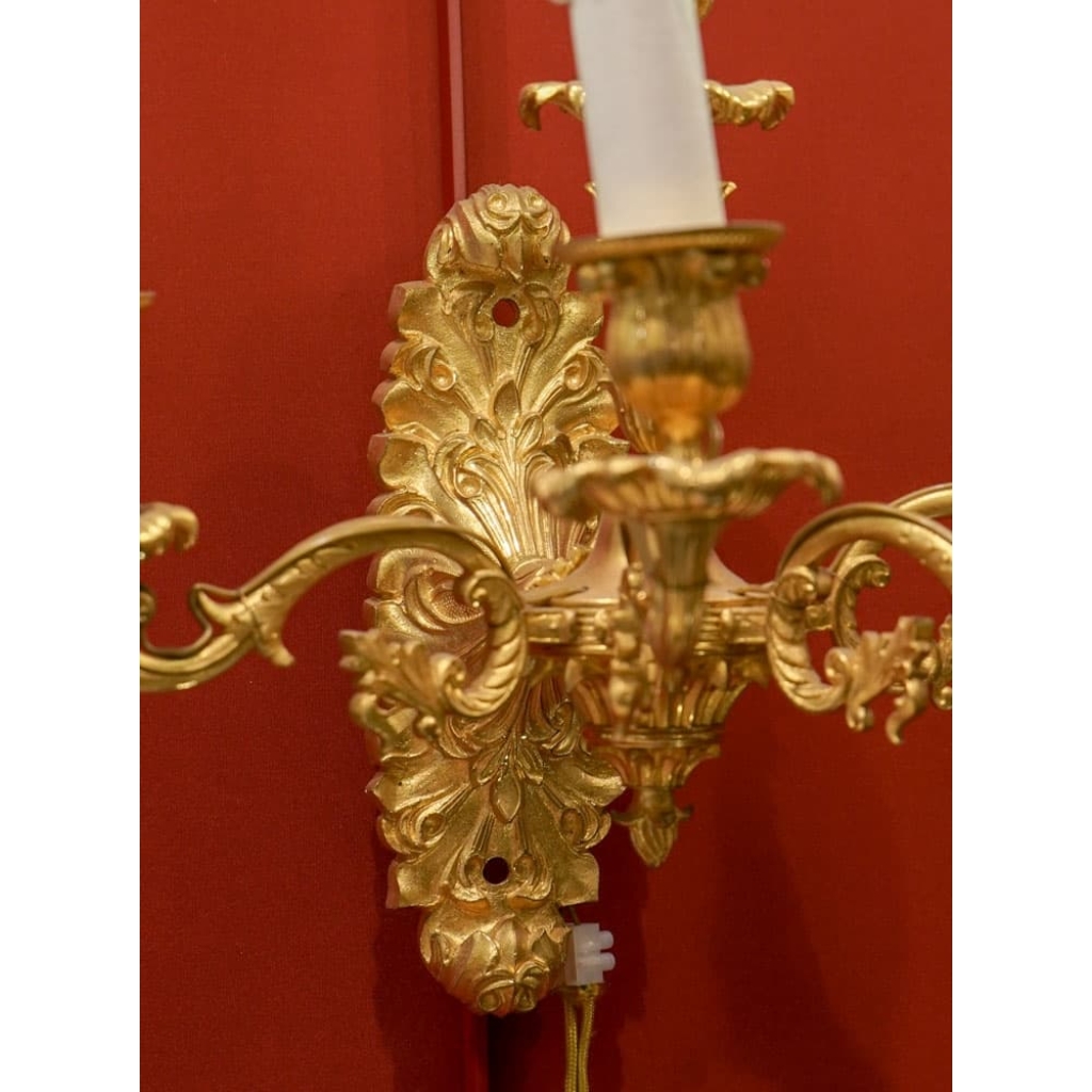 Paire d’appliques bronze à 5 bras de lumière | Biron Paire d'appliques bronze à 5 bras de lumière