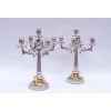 Paire de candélabres en argent niellé de style Louis XIV et décor de putti dorés, époque 1900 | Biron |||||||