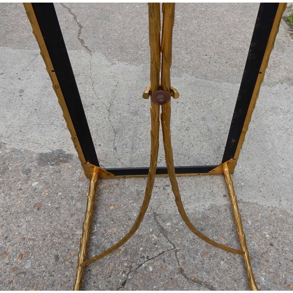 1950/70′ Table Basse en Bronze Doré Décor Palmier Maison Charles 112 X 48 cm | Biron 1950/70' Table Basse en Bronze Doré Décor Palmier Maison Charles 112 X 48 cm