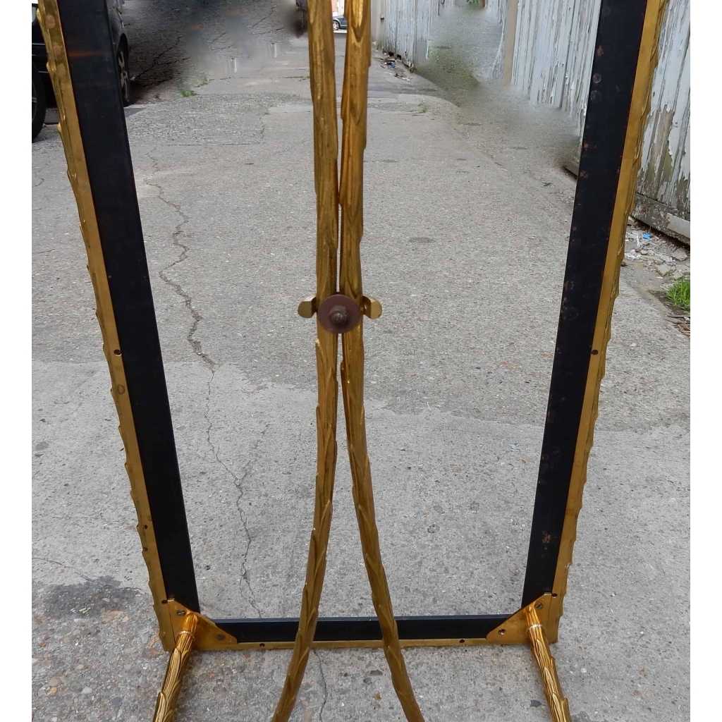 1950/70′ Table Basse en Bronze Doré Décor Palmier Maison Charles 112 X 48 cm | Biron 1950/70' Table Basse en Bronze Doré Décor Palmier Maison Charles 112 X 48 cm