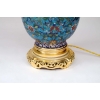 Paire de lampes en émaux cloisonnés à fond bleu montées en bronze doré, fin XIXème siècle