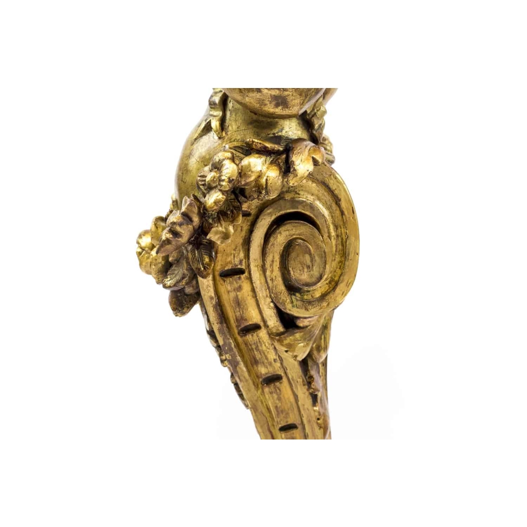 Paire de consoles représentant des putti, bois doré, fin XIXème siècle | Biron Paire de consoles représentant des putti, bois doré, fin XIXème siècle