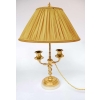 Paire de bougeoirs de style Louis XVI à deux bras de lumière montés en lampe, bronze doré, circa 1880