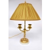Paire de bougeoirs de style Louis XVI à deux bras de lumière montés en lampe, bronze doré, circa 1880