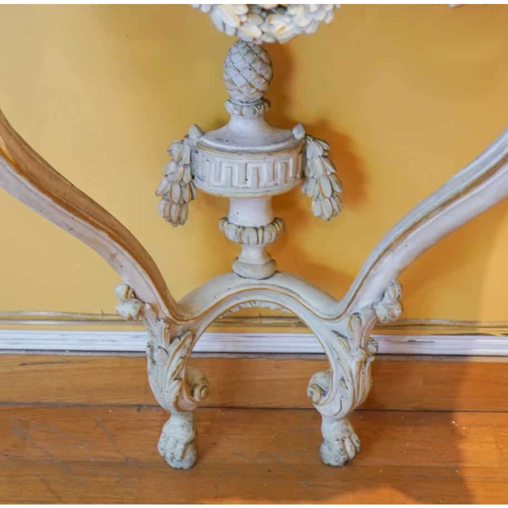 Console De Style Louis XV En Bois Peint Du XIX ème Siècle