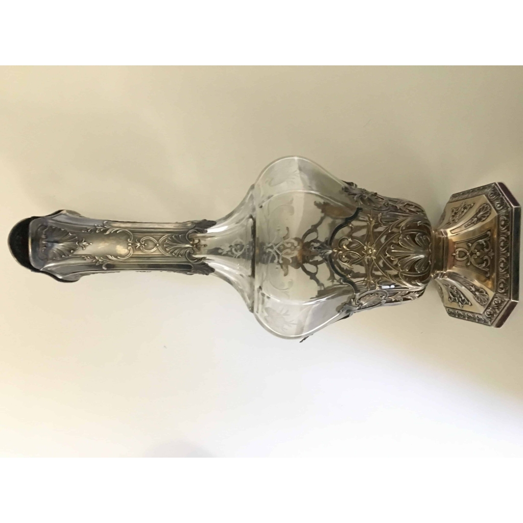 Aiguière XIX ème siècle Argent Massif & Cristal Gravé | Biron Aiguière XIX ème siècle Argent Massif & Cristal Gravé