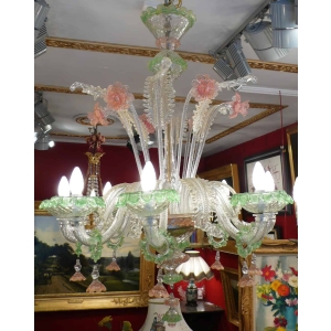 Murano Lustre Ancien de Venise 20ème Siècle 8 Lumières | Biron ||||