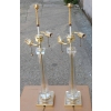 1970/80' Paire de Lampes en Verre Decor Colonnes