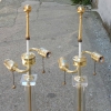1970/80' Paire de Lampes en Verre Decor Colonnes