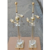 1970/80' Paire de Lampes en Verre Decor Colonnes