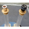 1950-70' Paire de Lampes Style Empire en Cristal et Bronze Style Maison Charles