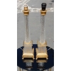 1950-70' Paire de Lampes Style Empire en Cristal et Bronze Style Maison Charles