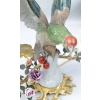 Paire de lampes oiseaux de style Meissen, monture en bronze doré, époque 1900