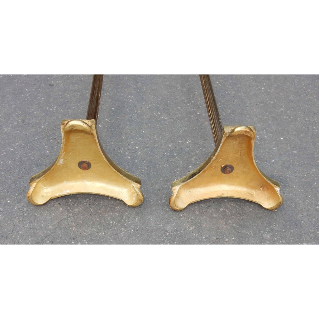 1970' Paire de Cendriers Bronze et Cristal Maison Bagués