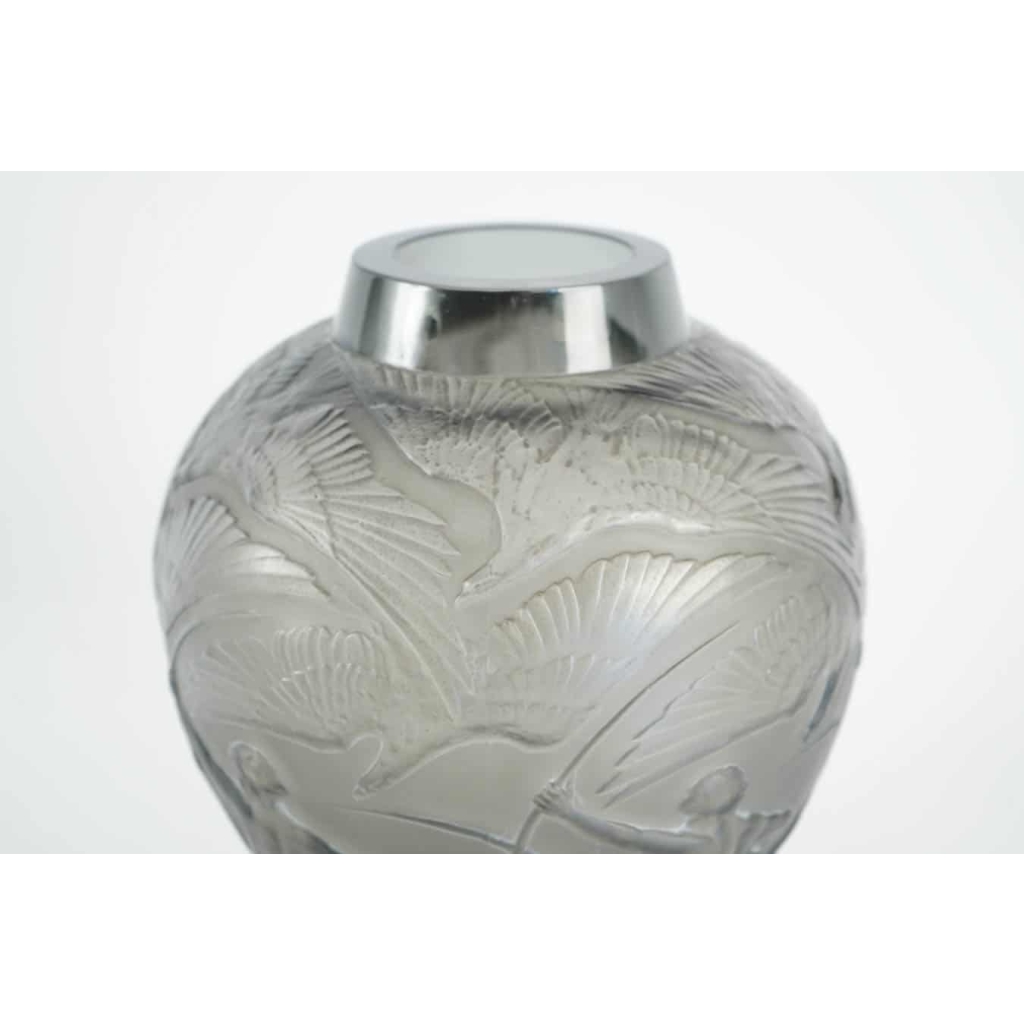 René lalique Vase "Archers" Teinté Topaze
