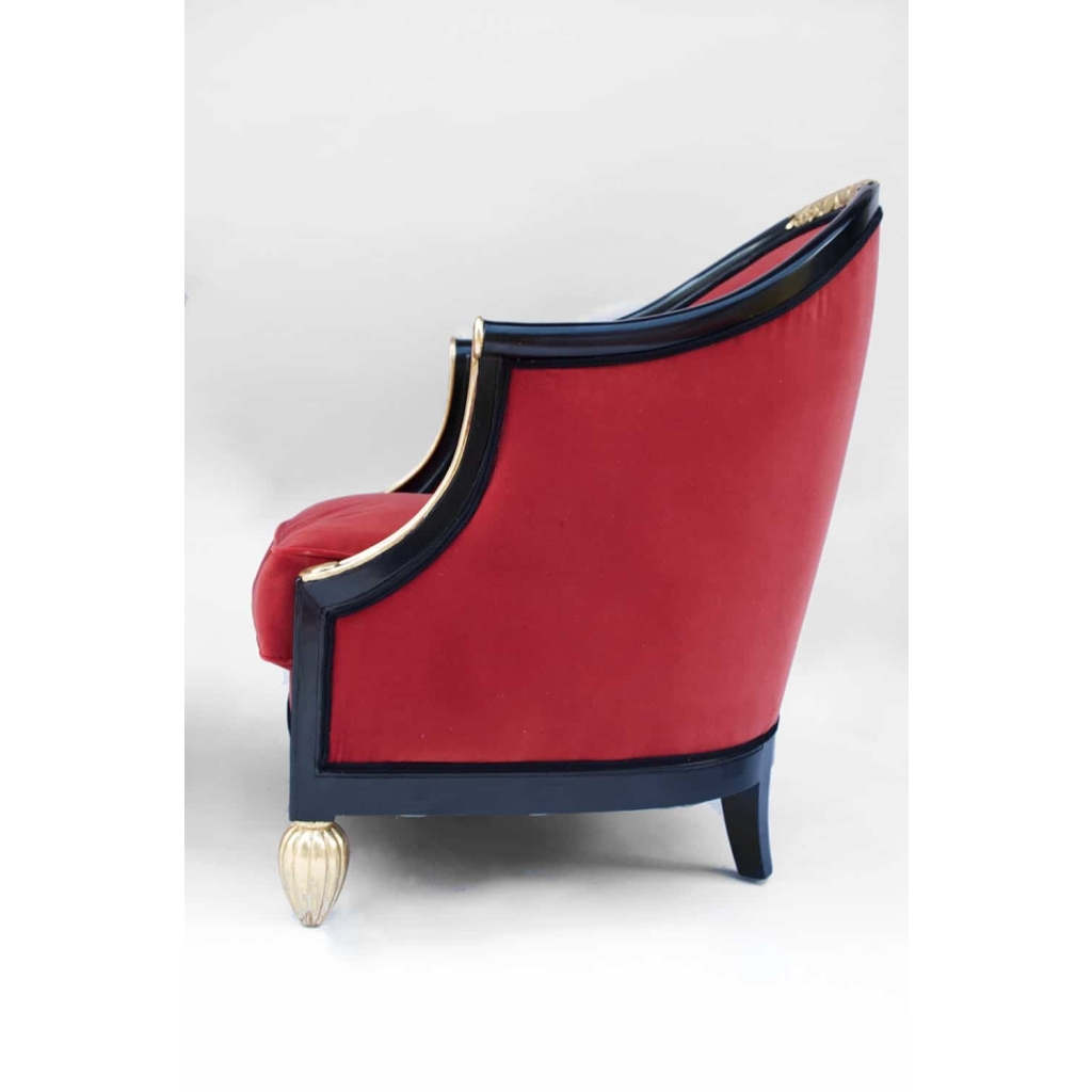 Paire de fauteuils gondole, dans le gout de Maurice Dufrêne, Années 1920-1930