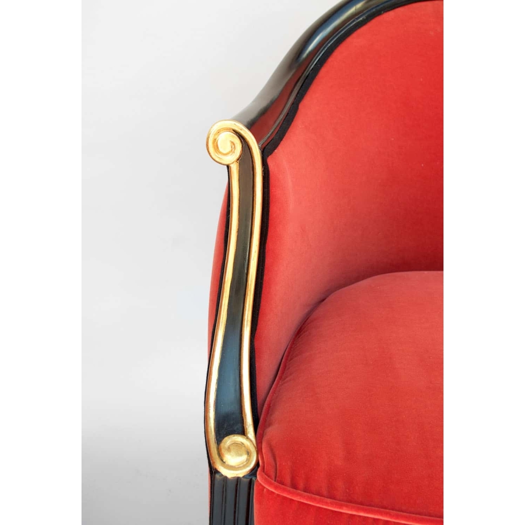 Paire de fauteuils gondole, dans le gout de Maurice Dufrêne, Années 1920-1930