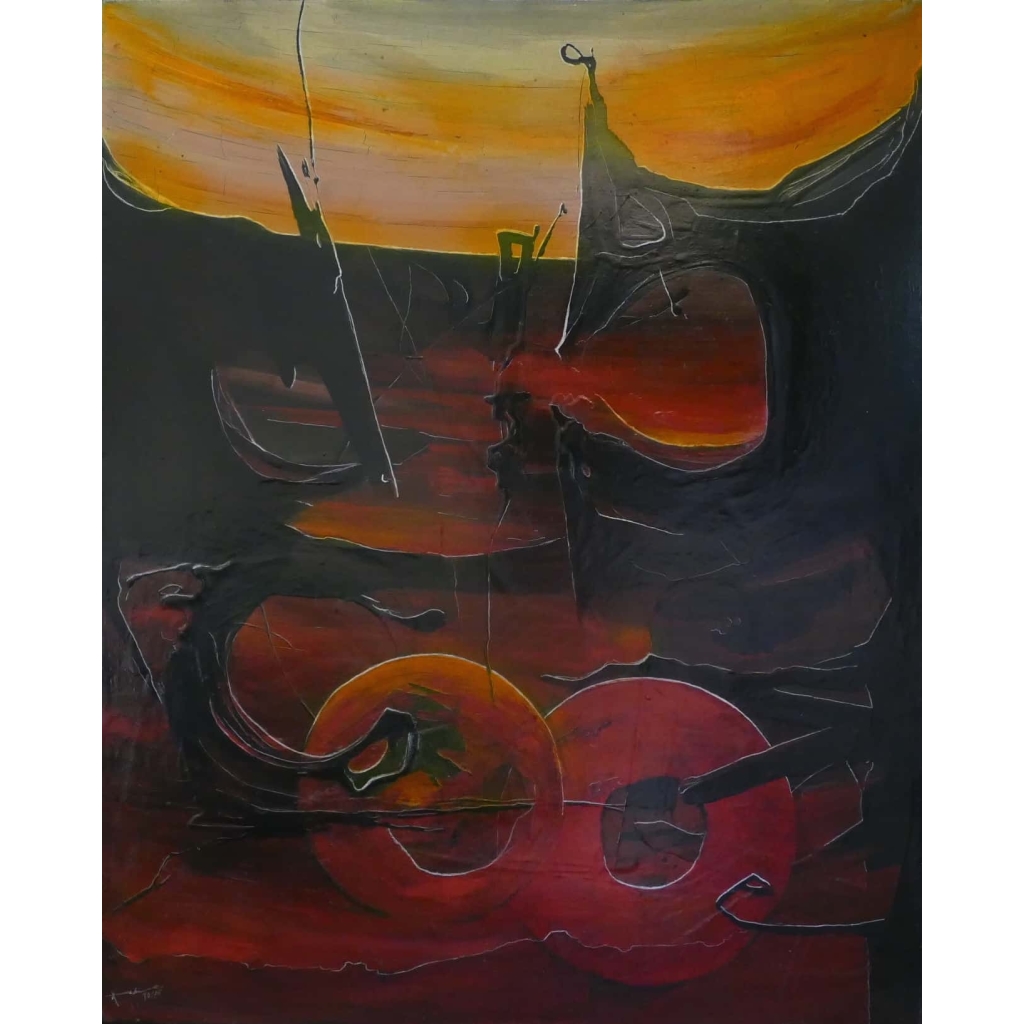 ALDINE Peinture contemporaine XXème siècle Abstraction lyrique Huile sur toile signée | Biron ALDINE Peinture contemporaine XXème siècle Abstraction lyrique Huile sur toile signée