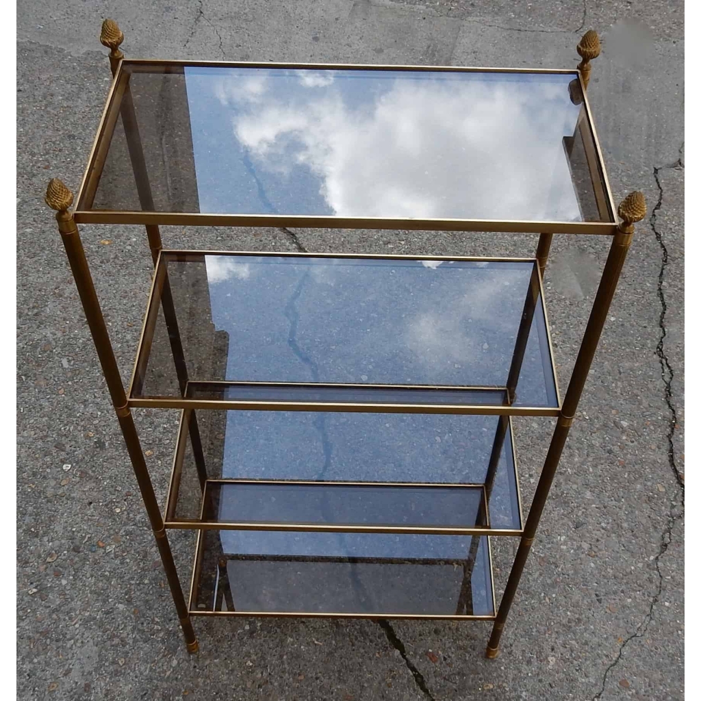 1970′ Etagere A 4 Niveaux En Bronze Maison Bagués Avec Pommes de Pin | Biron ||||||||