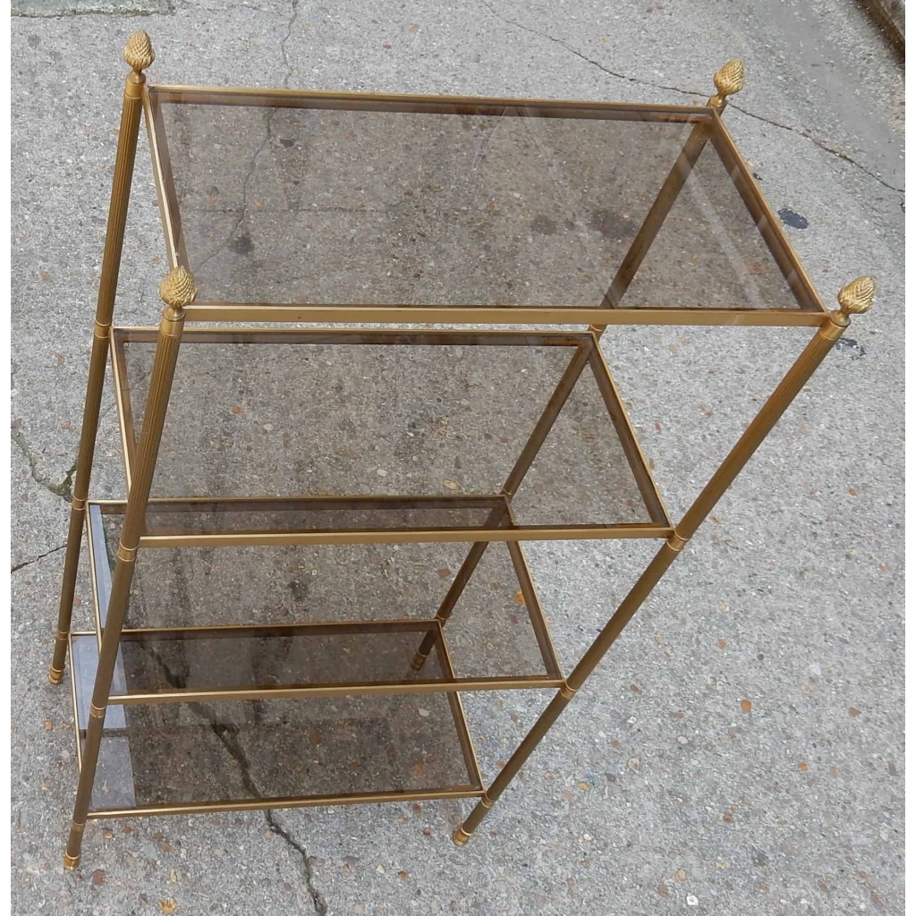 1970′ Etagere A 4 Niveaux En Bronze Maison Bagués Avec Pommes de Pin | Biron 1970' Etagere A 4 Niveaux En Bronze Maison Bagués Avec Pommes de Pin