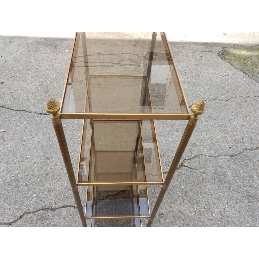 1970′ Etagere A 4 Niveaux En Bronze Maison Bagués Avec Pommes de Pin | Biron 1970' Etagere A 4 Niveaux En Bronze Maison Bagués Avec Pommes de Pin