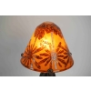 Lampe rare aux cocotiers signée Charder sur un pied enfer forgé 1925-1930