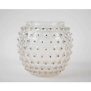 René Lalique Vase " Cactus " Emaillé Noir