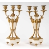 Paire de candélabres marbre blanc et bronze doré XIXème siècle | Biron ||||||||