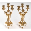 Paire de candélabres marbre blanc et bronze doré XIXème siècle | Biron Paire de candélabres marbre blanc et bronze doré XIXème siècle