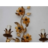1970′ Paire d’ Appliques en Métal Doré à Décor de Fleurs et Feuilles Style Maison Bagués | Biron 1970' Paire d' Appliques en Métal Doré à Décor de Fleurs et Feuilles Style Maison Bagués